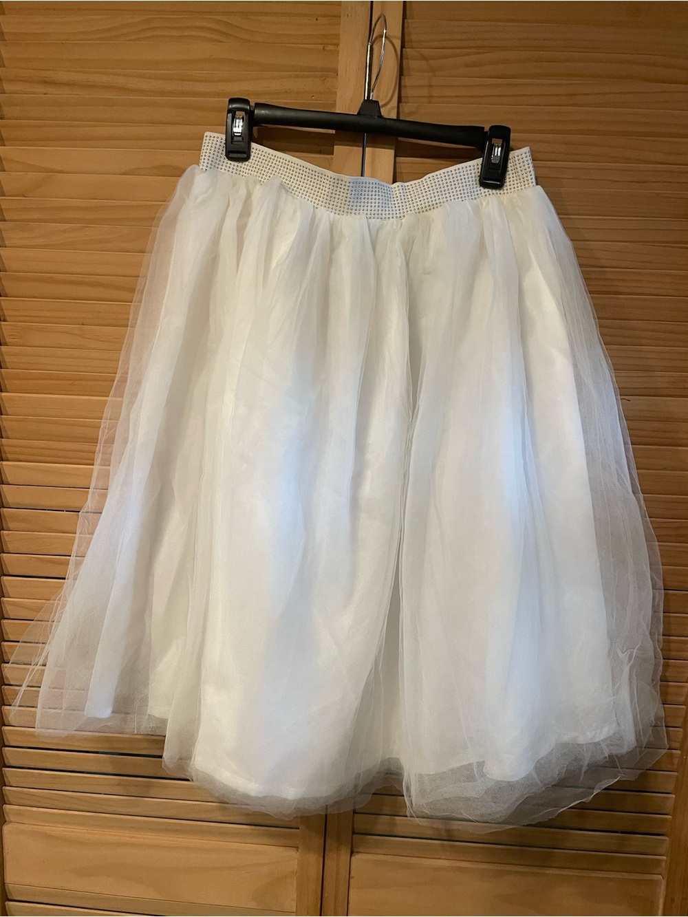 bebe White Tulle Circle Skirt